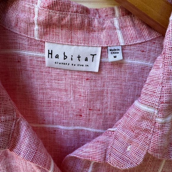 Habitat Linen Pink button down women’s top Size‎ Medium - Picture 2 of 5